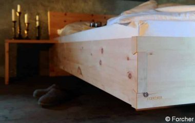 Tiroler Zirbelbett -Zirbenholzbett metallfrei und gesund