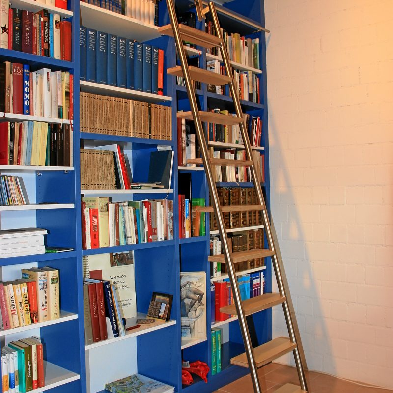 Schreinerei Freymark Freiburg - B&uuml;cherregal mit Leiter