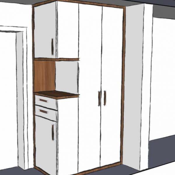 Schreinerei-Freymark_Projekte_Garderobenschrank-002 Schreinerei Freymark Freiburg - Einrichtung einer Garderobe - Entwurfszeichung