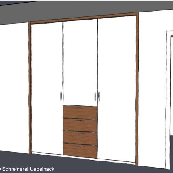 Schreinerei-Freymark_Projekte_Garderobenschrank_005 Schreinerei Freymark Freiburg - Gestaltung einer Garderobe - Entwurfszeichung