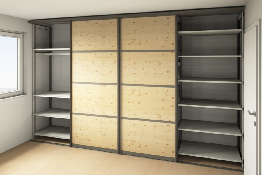 Kleiderschrank mit Schiebet&uuml;ren in Zirbe